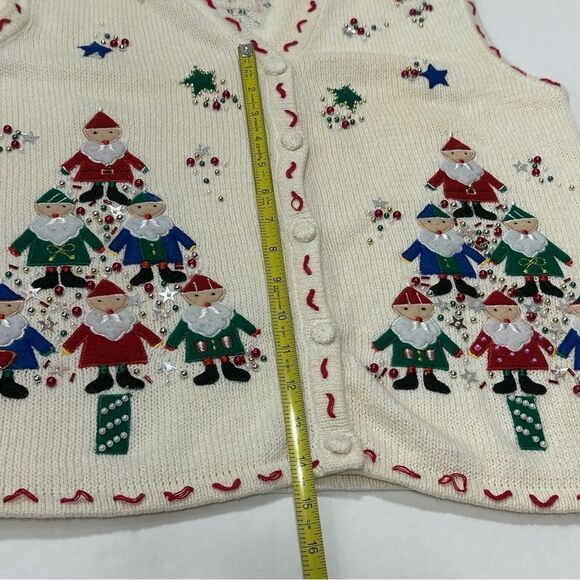 Bobbie Brooks Cotton Blend Christmas Sweater Vest Size Medium - Picture 14 of 15